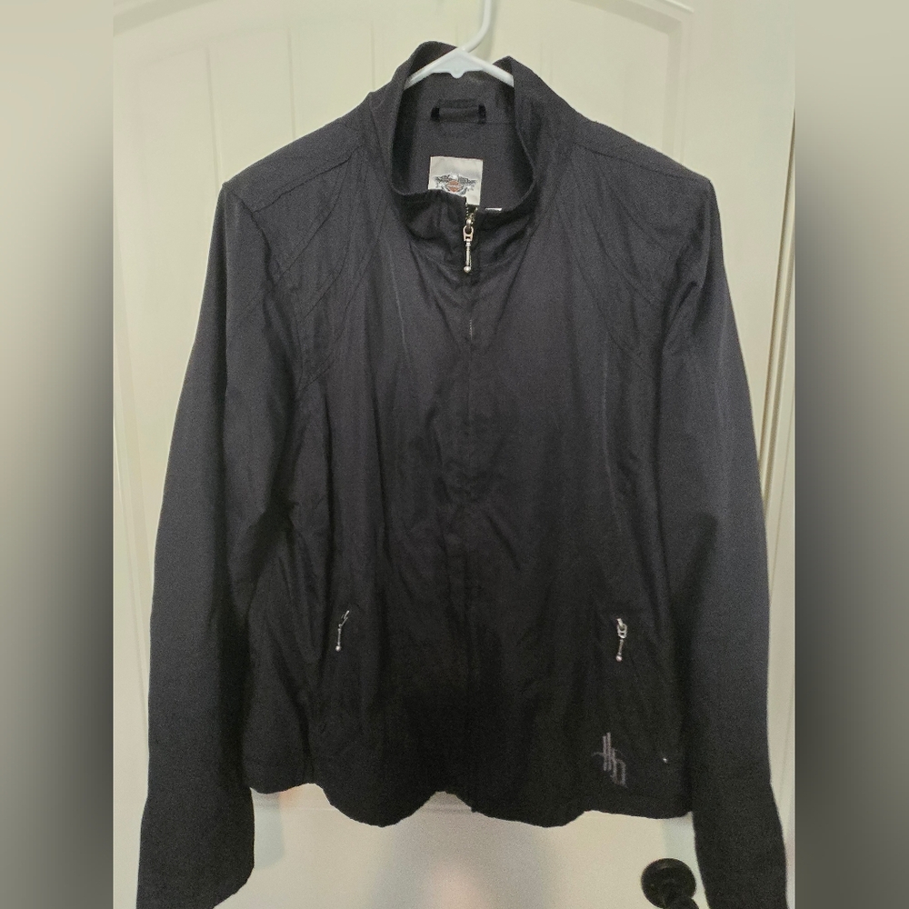 Harley Davidson Womens Black Jacket Windbreaker